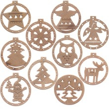 Wooden baubles - 10 pcs