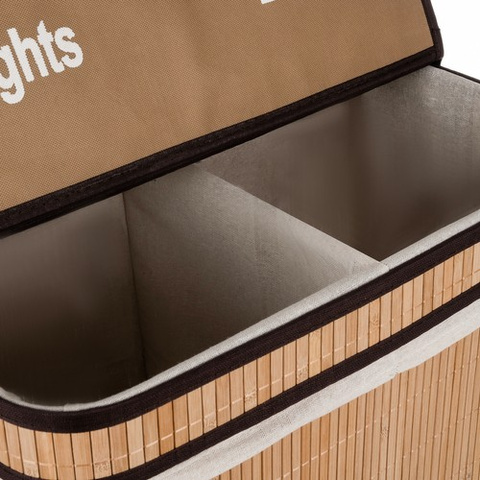 Bamboo laundry basket - two-chamber Ruhhy 24269
