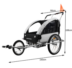 Kruzzel 25372 3in1 suspension bike trailer