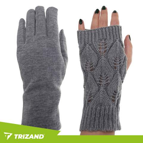 R26073 Rukavice pro dotykovou obrazovku - šedé Trizand