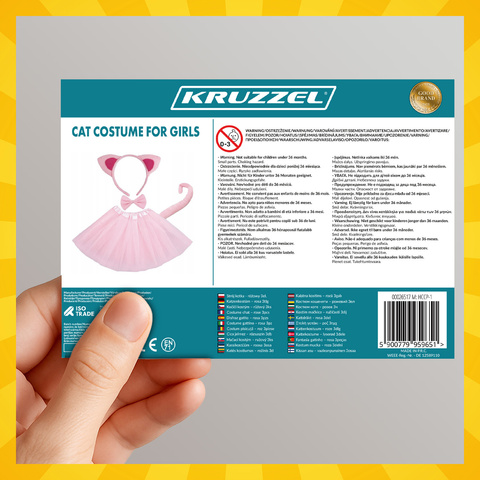 Kätzchenkostüm - Rosa 4-teilig Kruzzel 26517