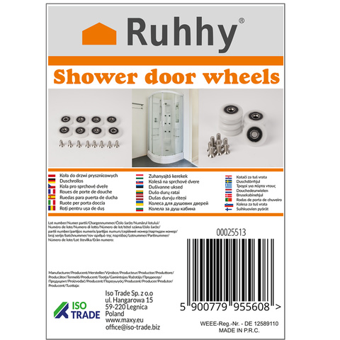 Castors for Ruhhy 25513 shower cubicle