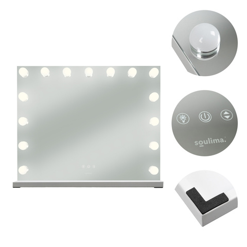 Lusterko kosmetyczne 58x46cm LED Soulima 26129