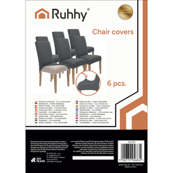 Housses de chaise - 6 pièces gris foncé Ruhhy 25990