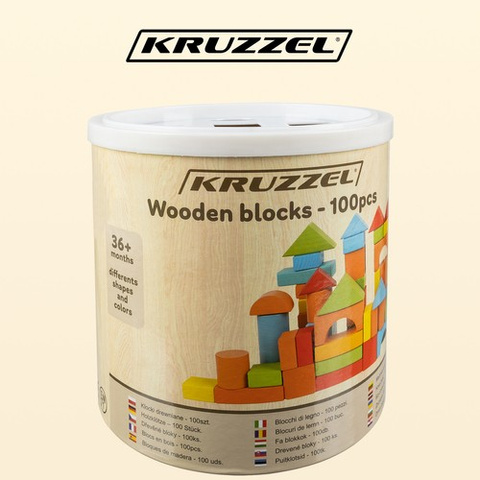 Blocs en bois - 100 pcs. Kruzzel 22666