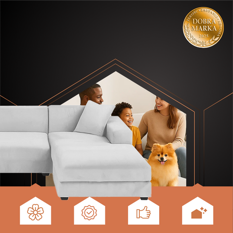 Ruhhy 26182 sofa cover 190-230cm light gray