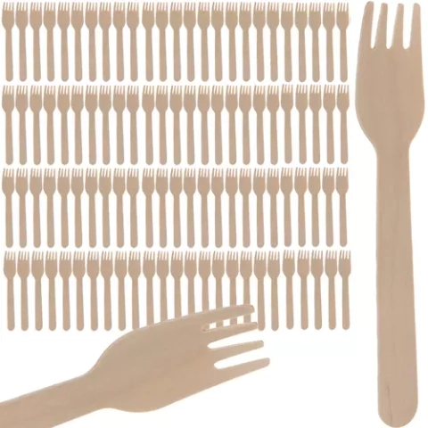 Wooden forks - 100pcs Ruhhy 20697