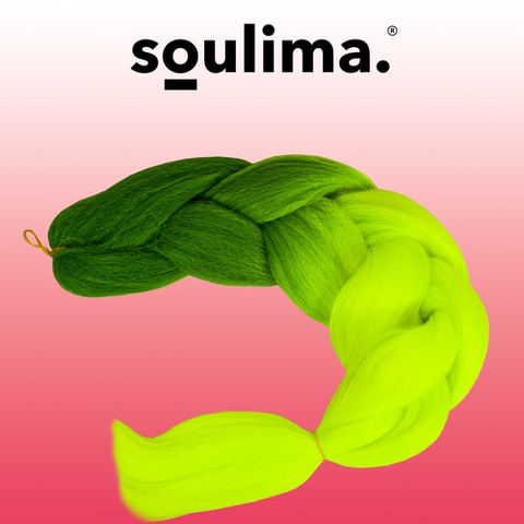 Kunsthaarzöpfe Ombre Grün/NeonW10344