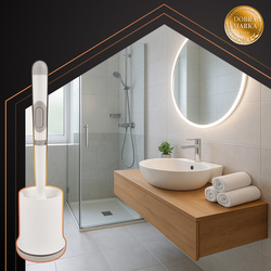 Brosse de salle de bain en silicone blanche Ruhhy 25881