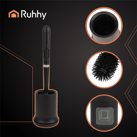 Brosse de salle de bain en silicone noire Ruhhy 25882