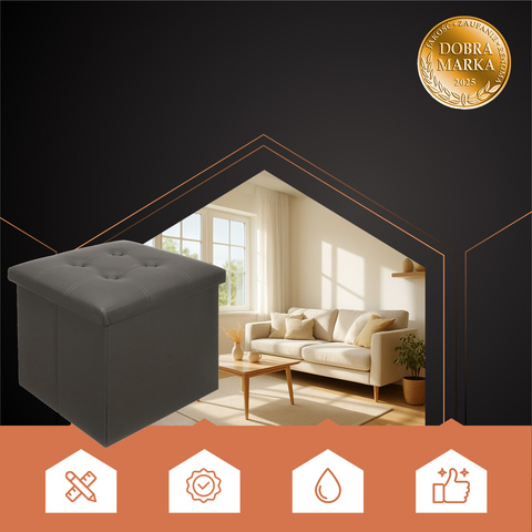 Folding pouffe gray Ruhhy 25780