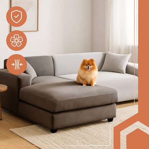 Ruhhy 26035 light gray sofa cover 145-185cm