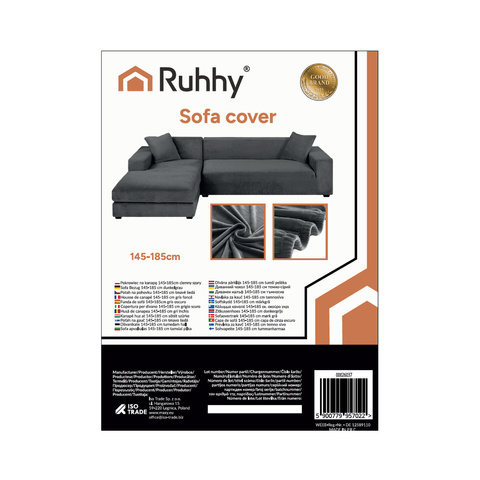 Sofa cover 145-185cm dark gray Ruhhy 26037