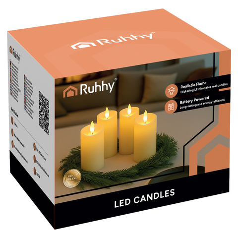 LED candle/insert 12.5x5cm 4pcs Ruhhy 26485