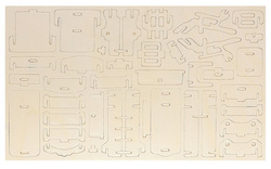 Set of wooden doll furniture, 34 pieces