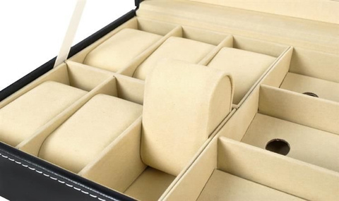 Organisateur de montres et de lunettes noir