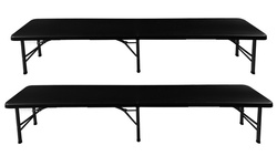 Klappbarer Gartentisch 180 cm + 2 Bänke - Schwarz