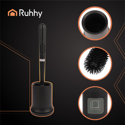 Brosse de salle de bain en silicone noire Ruhhy 25882