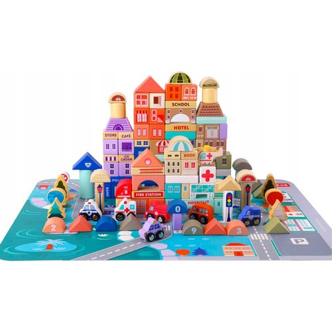 Wooden blocks 115 pcs - city 23519