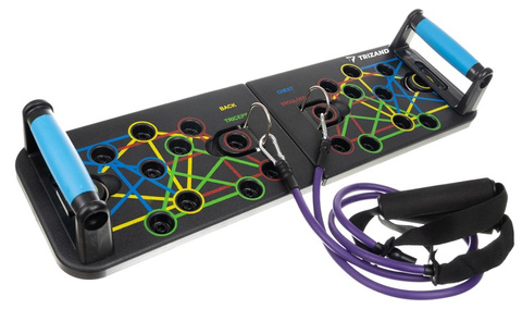 Push-up board/grip with ropes