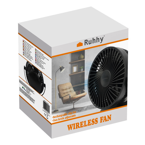 Černý bezdrátový ventilátor Ruhhy 25567