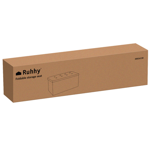 Пуф из серого бархата 76x38x38 см Ruhhy 26130