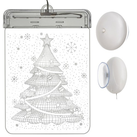 Vitrail LED 3D - Sapin de Noël