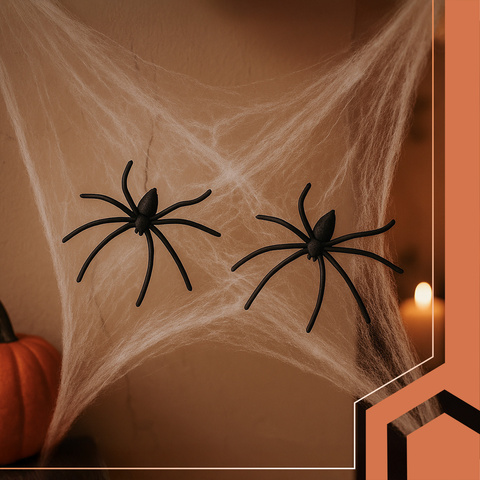 Artificial spiderweb + 2 Ruhhy spiders 26074