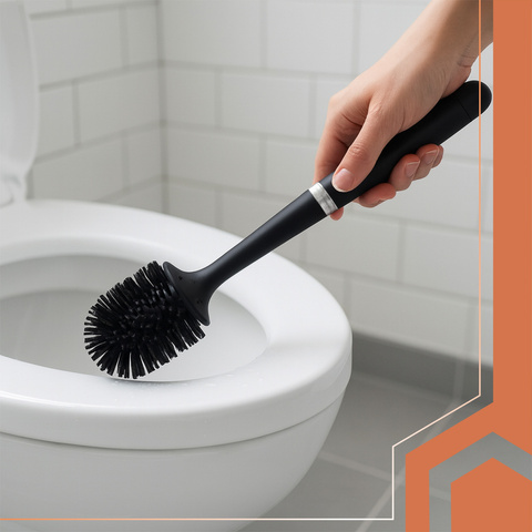 Brosse de salle de bain en silicone noire Ruhhy 25882