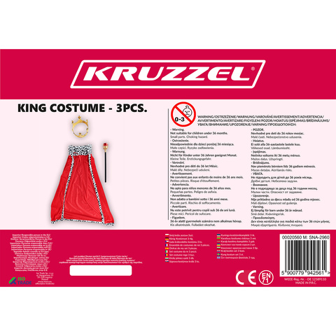 Ensemble de costumes de roi 3 pièces. Kruzzel 20560