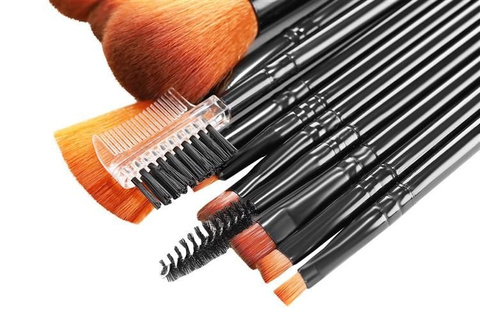 Make-up-Pinsel 12 Stück schwarz - Set