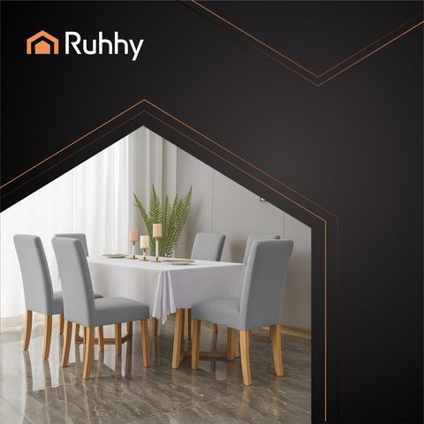 Stuhlhussen - 6 Stk. hellgrau Ruhhy 25991