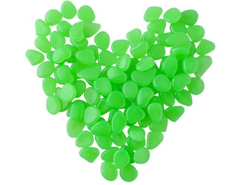 Luminous stones - set of 100 pieces green