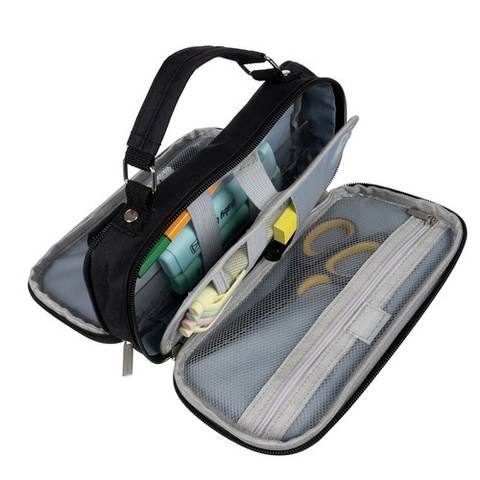 Double extendable pencil case - black Maaleo 24516