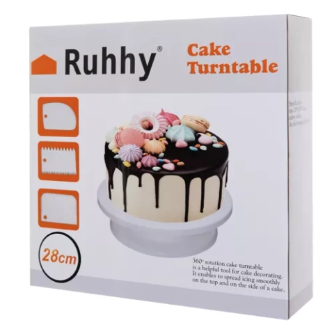 Rotating cake stand + 3 spatulas for decorating cakes