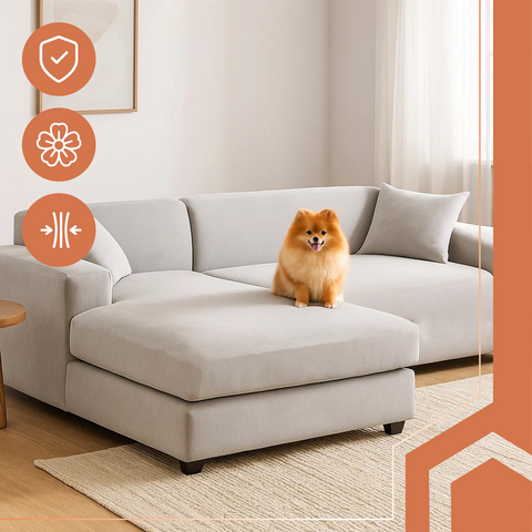 Ruhhy 26182 sofa cover 190-230cm light gray