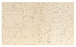 Set Holzmöbel für Puppen, 34-teilig.