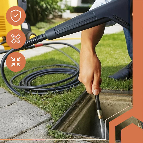 Pipe cleaning hose with adapter 15m Ruhhy 26132