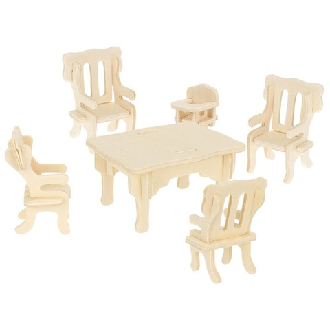 Set Holzmöbel für Puppen, 34-teilig. 23542
