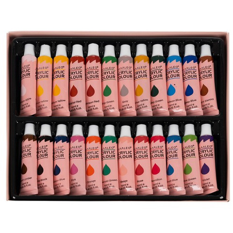 Peintures acryliques 24 pièces - 12ml. Maaleo 20363