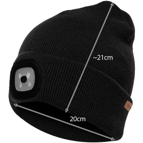 Bonnet d&#39;hiver avec lampe de poche - noir Trizand 22663