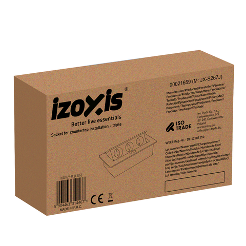 Socket hidden in the countertop - triple Izoxis 21659