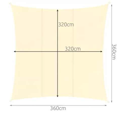 Voile d&#39;ombrage 3,6x3,6m Gardlov 23165