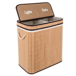 Bamboo laundry basket - two-chamber Ruhhy 24269