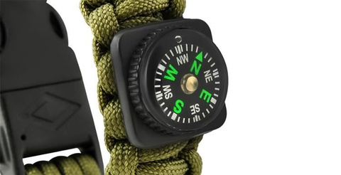 SURVIVAL bracelet with accessories - green