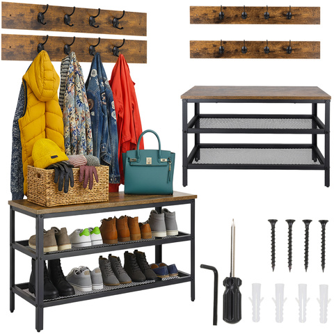 Étagère à chaussures avec cintre 73 cm Ruhhy 27037