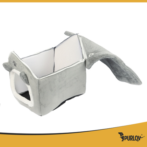 Cat bed - gray house Purlov 25706