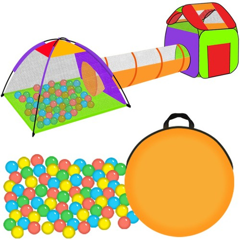 Tente enfant HOME + tunnel + 200 balles