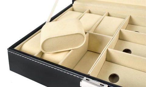 Organisateur de montres et de lunettes noir