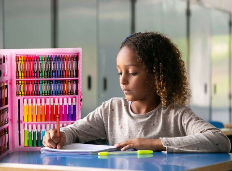 Malset im Koffer, 168-teilig, rosa